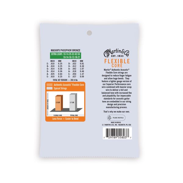 Authentic Acoustic Flexible Core Guitar Strings Phosphor Bronze image number 1